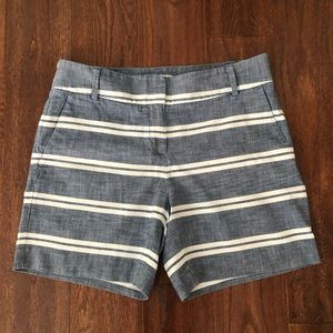 Loft Blue & White Cotton Shorts